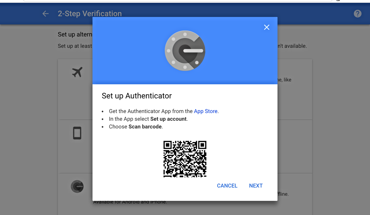 authenticator app qr code