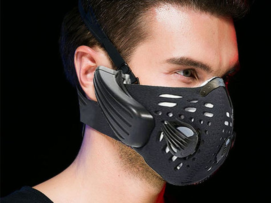 Futuristic face mask with bone conduction speakers on sale Techio