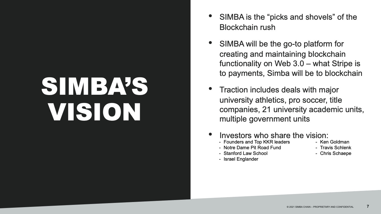 Simba's Vision slide