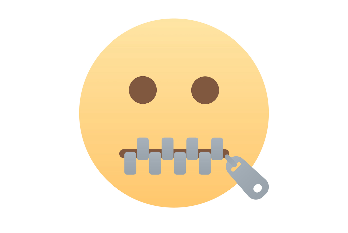 Flat Design Smiley Face with zipped lips